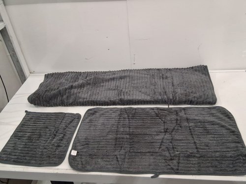 3pc nalivo Bath Towel Set - 40" x 80" Oversized Bath Sheet, Hand Towel, Washcloth, Ultra Soft Microfiber, Quick Dry, Absorbent - Charcoal Grey image 3