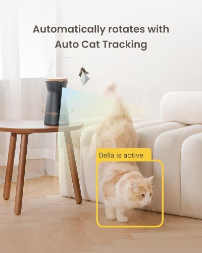 Furbo Rotating 360° Live View Cat Camera - 2-WAY AUDIO - TREAT TOSS - BLACK (MODEL: furbo 3.5 cat) image 3