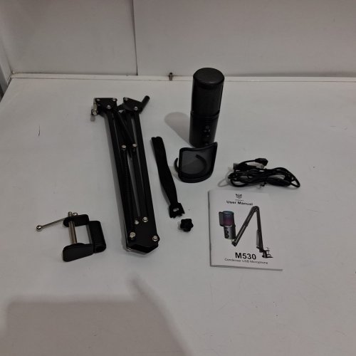 ‌ONIKUMA rgb Condenser usb Microphone with adjustable boom arm - black (model: m530) image 3