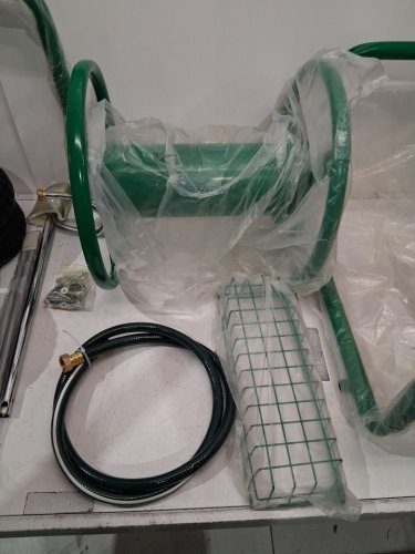 Garden Hose Reel Cart with Wheels - 300FT MAX HOSE - GREEN (MODEL: XJ-50-GREEN) image 5