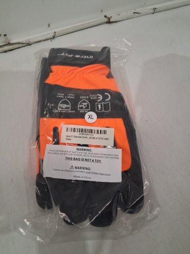 INTRA-FIT 11393-4  CLASS 1 PROTECTIVE cut-resistant CHAINSAW GLOVES - 20M/S - BLACK/ORANGE image 2