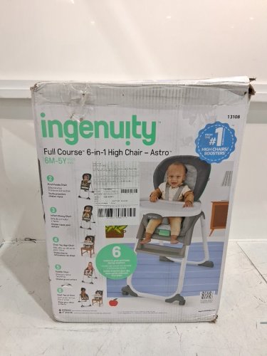 ingenuity full course convertible 6-in-1 highchair - 6m-5y - astro/grey (model: 13108) image 2