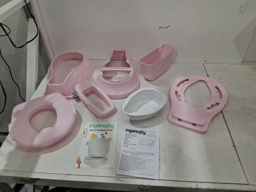 SUMMER BY INGENUITY "MY SIZE POTTY PRO" POTTY TRAINING TOILET WITH FLUSHING SOUNDS AND STORAGE - 50LBS MAX - PINK (MODEL: 17137) image 2
