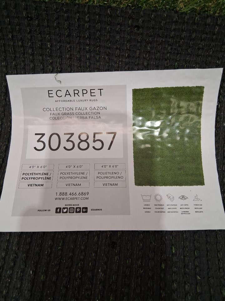 ecarpetgallery indoor outdoor Artificial Grass Turf - 4ft x 6ft - green - (model:303857) image 4
