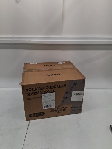 voltask cordless snow shovel with wheels 2 batteries and charger- 48V, 15.7"W x 8"D, 2 24V batteries, 4-ah- orange/black (model: ss-40a-x-az) image 2