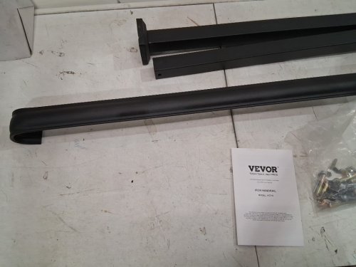 VEVOR OUTDOOR ADJUSTABLE 4 STEP HANDRAIL MADE FOR CONCRETE STEPS OR WOOD STAIRS, 47.2" X 37.8" - BLACK (model: H5710-4) image 5