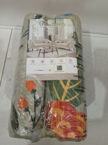U'artlines Low Pile Floral Green Carpet for Living Room, washable Indoor Ultra Soft Boho Floor Rug - 8FT x 10FT - Green/Floral image 3