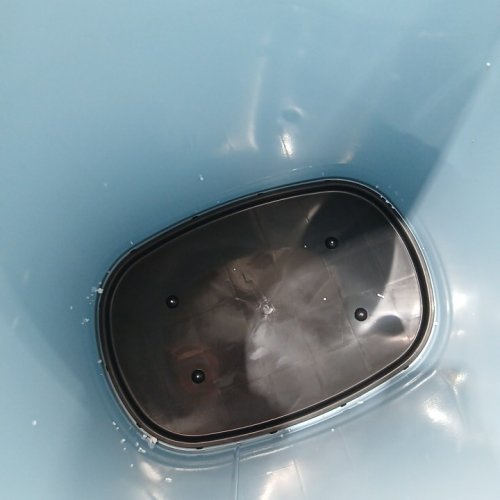 OVAL AUTOMATIC TOUCH FREE GARBAGE TRASH CAN - 13 GALLON - blue (model: tc-1350r-blue) image 4