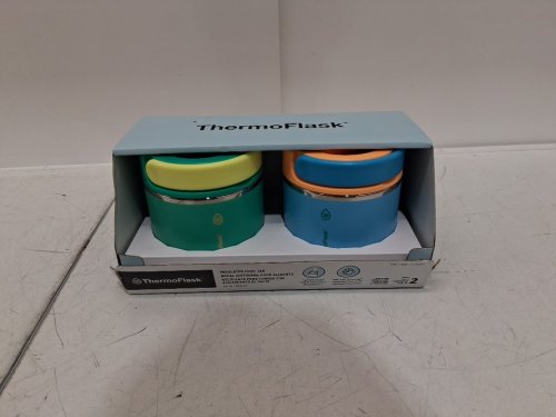 2PK THERMOFLASK INSULATED FOOD JARS - 20OZ - blue/green/yellow & Teal/Orange/blue (MODEL: 1759351) image 2