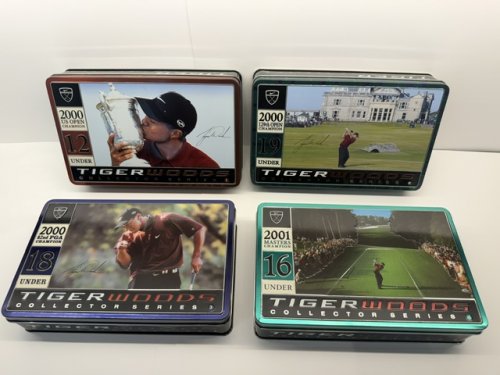 COMPLETE SET OF 4 Tiger Woods Collector Series Tin Box Golf Balls 2000-2001 (TINS 1,2,3,4) image 5