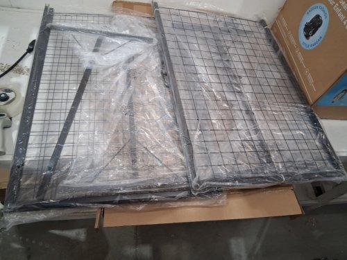 2pk grid wall panels towers with t-base stands, clips, and hooks - 2ft x 5.6ft - black (model: YD0024) image 2