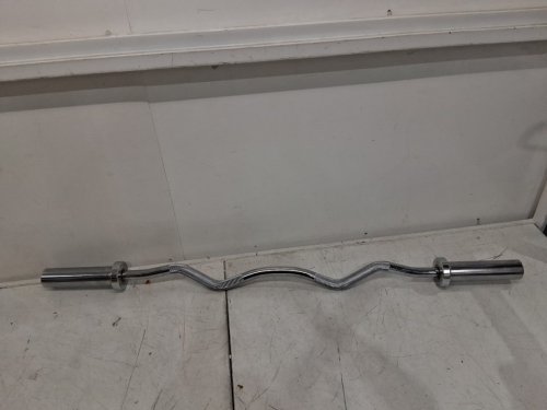 Everyday Essentials Olympic Super Curl Barbell Curl Bar - 48" - 350lb cap - silver(MODEL:CB4S) image 3