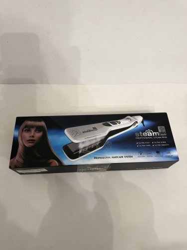 steam plus professional salon steam hair straightener - white image 2