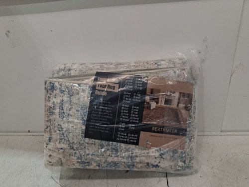 BERTHMEER WASHABLE NON-SLIP AREA RUG - 5FT x 7FT - BLUE/GREY (MODEL: 940605401829) image 3