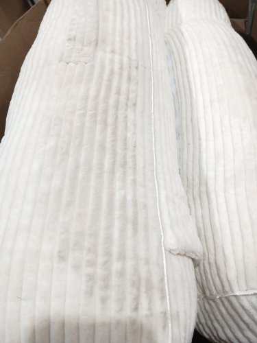Boneless Corduroy Sofa chair with back support - White image 4