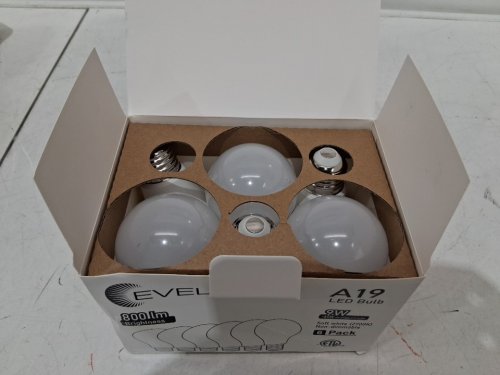 6PK EVELOR A19 LED LIGHT BULBS - 9W, 800 LM, 2700 K, E26 BASE, NON-DIMMABLE - SOFT WHITE (STYLE: A19) image 3