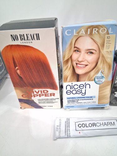 6 ASSORTED HAIR PRODUCTS - ASSORTED BRANDS, TYPES AND USES - COLORCHARM / CLAIROL/ GARNIER / MATRIX / TOPPIK / NO BLEACH LONDON image 3