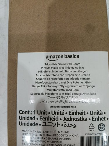 AMAZONBASICS FOLDING TRIPOD MICROPHONE STAND WITH BOOM ARM - 3FT TO 7FT - BLACK (MODEL: TMS130) image 3