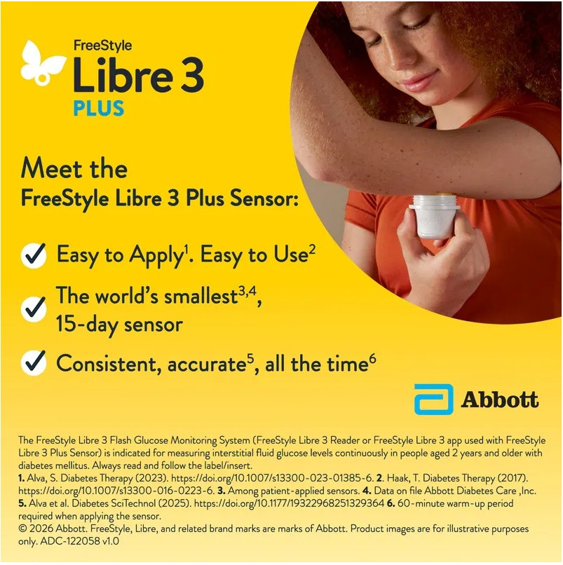 abbott freestyle LIBRE 3 PLUS SENSOR 15 day glucose monitor system image 2