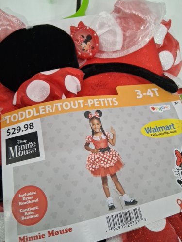 2PC GIRL'S DISNEY MINNIE MOUSE COSTUME - 3-4T - RED/WHITE (STYLE: 79755M) image 3