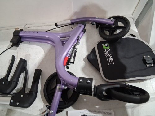 Planetwalk Premium Ultra Lightweight Foldable 3 Wheel Rollator Walker - 32" - purple (model: plw-trb9004pu) image 5
