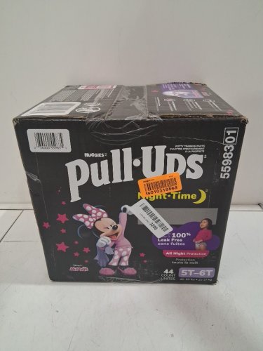 44pk huggies pull ups night-time potty training underwear - 5t/6t - 46-60lbs) - minnie mouse image 2