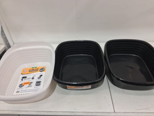 3pc ARM & HAMMER EASY TO CLEAN SIFTING CAT LITTER PAN - LARGE / 18.8" x 15.2" x 7.8" - BLACK/GREY (MODEL: 534076) image 3
