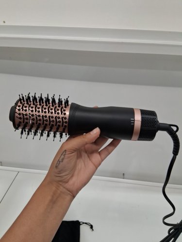 SLOPEHILL MINI TRAVEL DUAL VOLTAGE HAIR DRYER BRUSH -1000W - BLACK/ROSE GOLD (MODEL:CS-1012) image 2