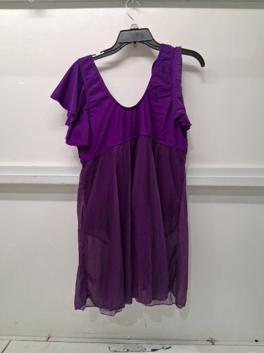 women's V-Neck American Trends Plus Size Ruffled Swimwear - XXXL - purple image 3