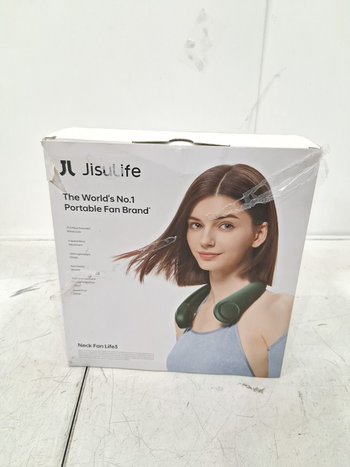 JISULIFE Portable Bladeless Rechargeable Neck Fan - 3 Speeds, 4000 mAh - dark Green (model: fa14) image 4