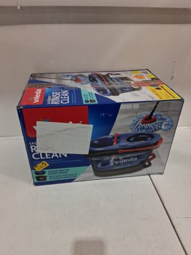VILEDA EASYWRING RINSECLEAN SPIN MOP & BUCKET SYSTEM - GREY/BLUE image 2