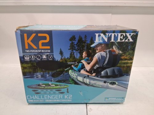 INTEX K2 CHALLENGER 2-PERSON INFLATABLE KAYAK - GREEN (MODEL: 68306NP) image 2