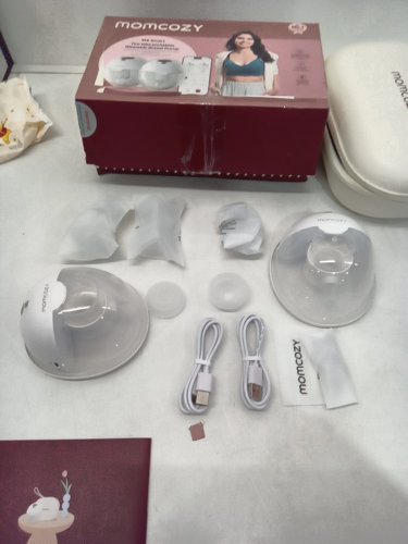 momcozy m5 smart wearable breast pumps with app control - white (model: bp380) image 4