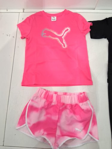 4 PUMA girl's clothes - 2 SHIRTS, 1 SHORTS, 1 LONG PANTS - SMALL (6) - BLACK/PINK image 3