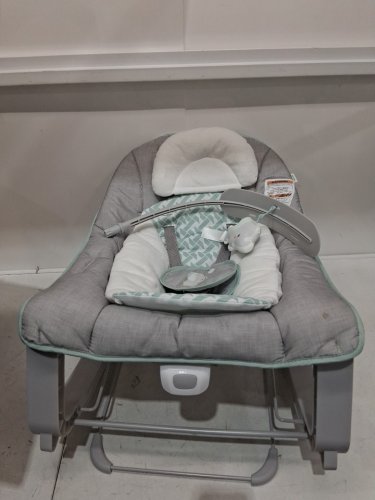 INGENUITY 3-IN-1 KEEP COZY GROW WITH ME VIBRATING BABY BOUNCER, ROCKER & CHAIR - 40LBS CAPACITY - WEAVER THEME GREY/WHITE/GREEN (MODEL: ‎12428) image 3