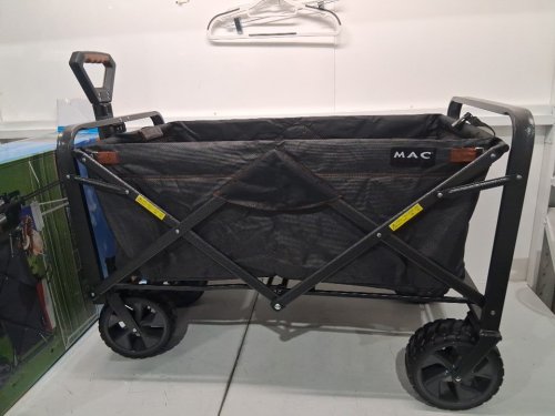 MAC SPORTS FOLDING WAGON WITH BRAKES AND POCKETS - 8.6" X 21.7" X 25" - 350LBS CAP - BLACK (MODEL: 1872234) image 4