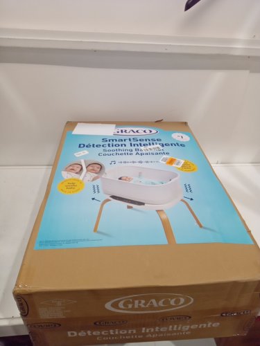graco smartsense soothing bassinet Bassinet and Rocker with Cry Detection Technology 100% Organic Cotton Sheet - luna (model: 2227904) image 2