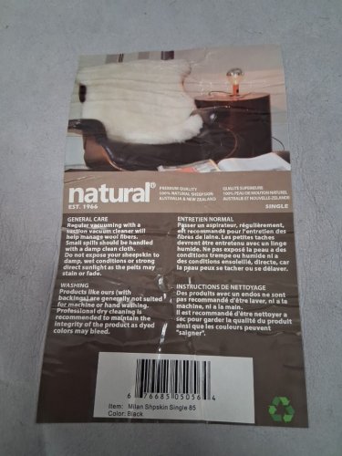 Natural Milan Genuine Sheepskin Area Rug - 2FT X 3FT - black image 4