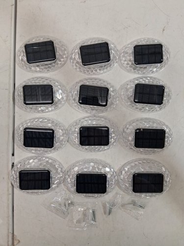 12pk solar powered led fence lights - 4"x3"/each - warm yellow image 3