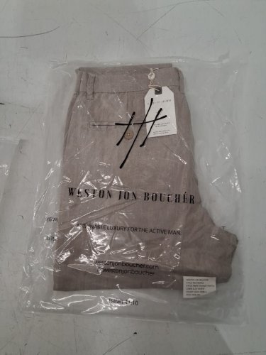 men's weston jon boucher havana stretch linen slim pants - 30w x 29l - sand pebble (style: wb4000) image 2