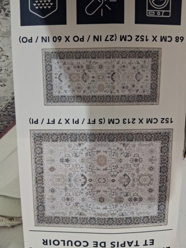 2pc WASHLUXE MACHINE WASHABLE AREA RUG & RUNNER SET - 5FT X 7FT / 27" x 60" - BLACK/GREY (MODEL: 2046294) image 4