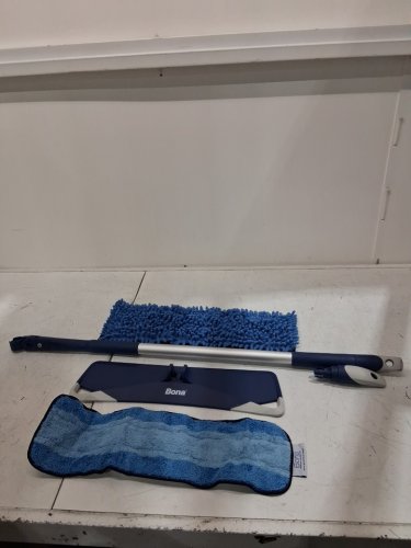 BONA HARD SURFACE MICROFIBER FLOOR MOP WITH WASHABLE MOP HEADS - BLUE (MODEL: WM710013573) image 2