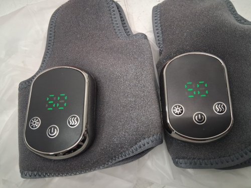 2pk 3-in-1 Portable Cordless Ankle Heating massager Pads for Sprained, Triple Method Ankle Wrap with 3 Vibration Mode - grey image 4