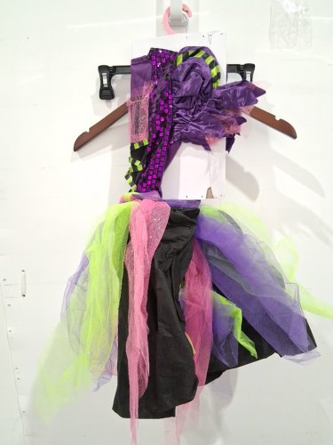2PC GIRL'S PARTYHOLIC WITCHY WITCH COSTUME SET - LARGE (10-12) - BLACK / PURPLE / GREEN image 3