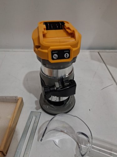 16pc mtiolhig cordless fixed base brushless router - 20v - 600w - 28000rpm - yellow (model: RTDCB20) image 4