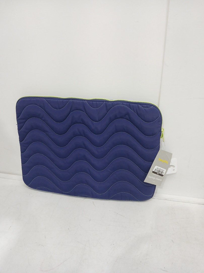Heyday DeCORATIVE WAVY Laptop Sleeve - 15" - DARK PURPLE/lime green image 2