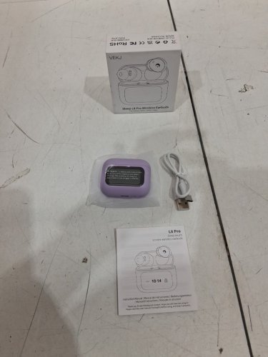 vekj l8 pro bluetooth 5.4 mini wireless sleep earbuds with multifunctional touch screen for ios/android - PURPLE (model: l8 pro) image 2