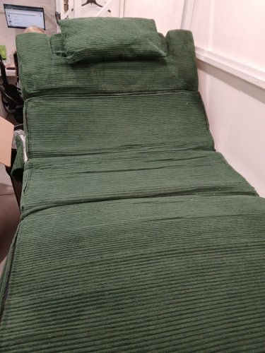 tri-Fold corduroy couch bed - 41" x 75" - Green image 3