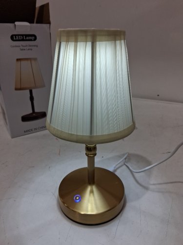 touch control RECHARGABLE led table lamp - 10.5" - gold/white image 4