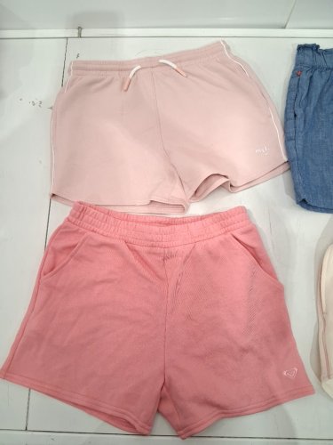 4 ASSORTED GIRL'S SHORTS - LARGE (10/12) - PINK/YELLOW/BLUE image 3
